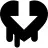 Download security symbol of melted heart with down arrow