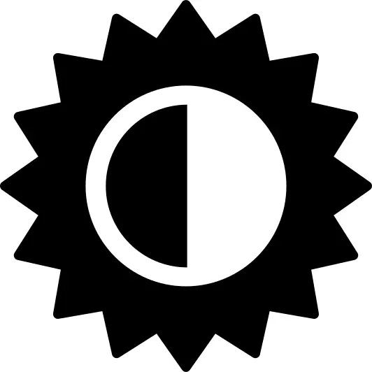Contrast symbol with wheel