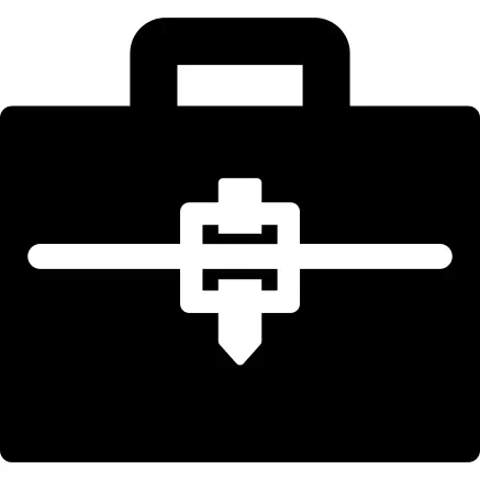 Briefcase with white buckle