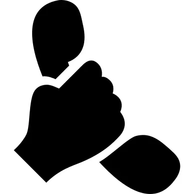 Hand holding up a phone