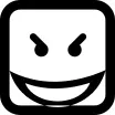 Evil smile square emoticon face