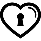 Heart shaped outline with lock