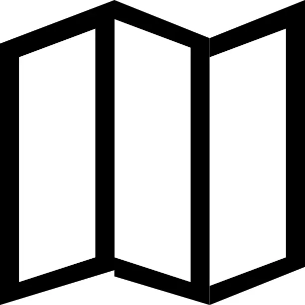 Map folded paper outline