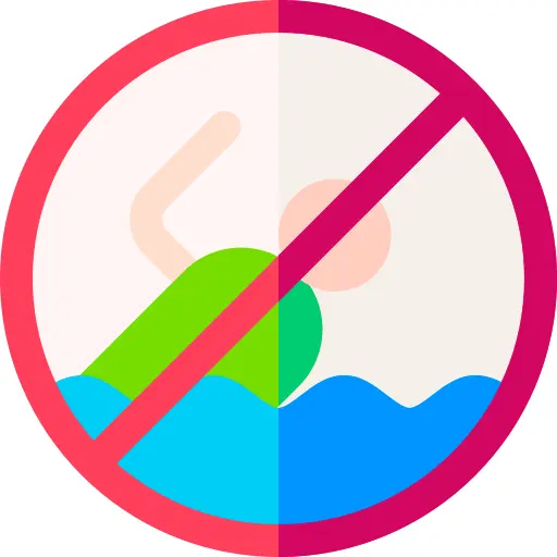 No swimming