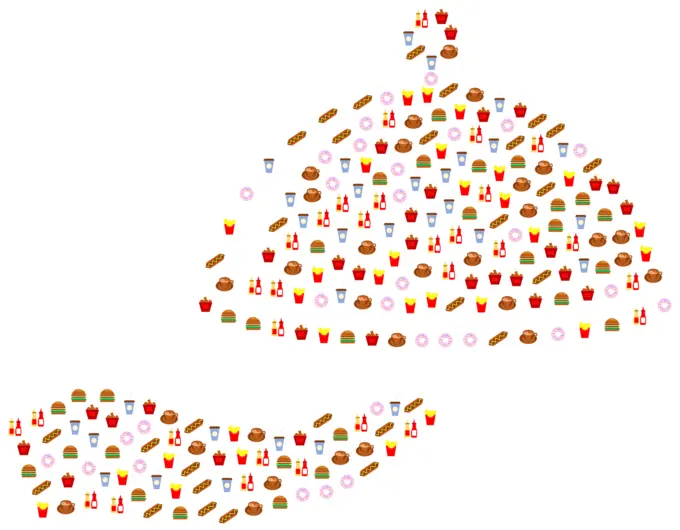 Lunch plate with food icons