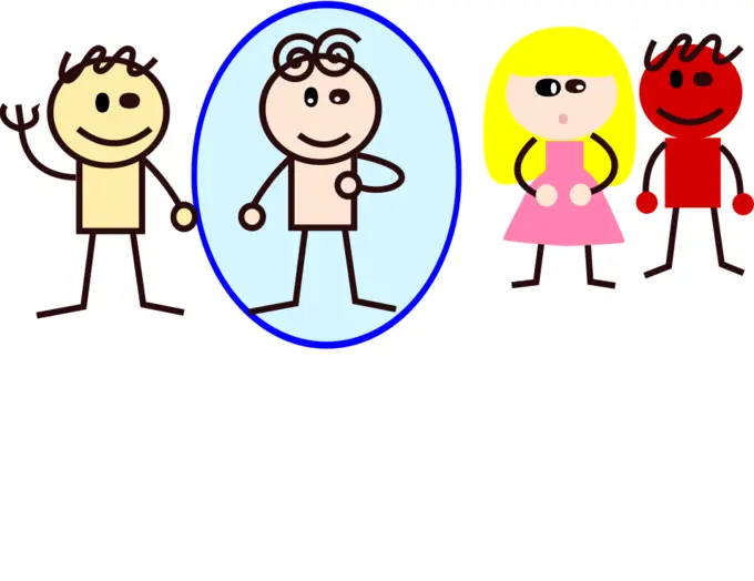 Male and female colorful doodles