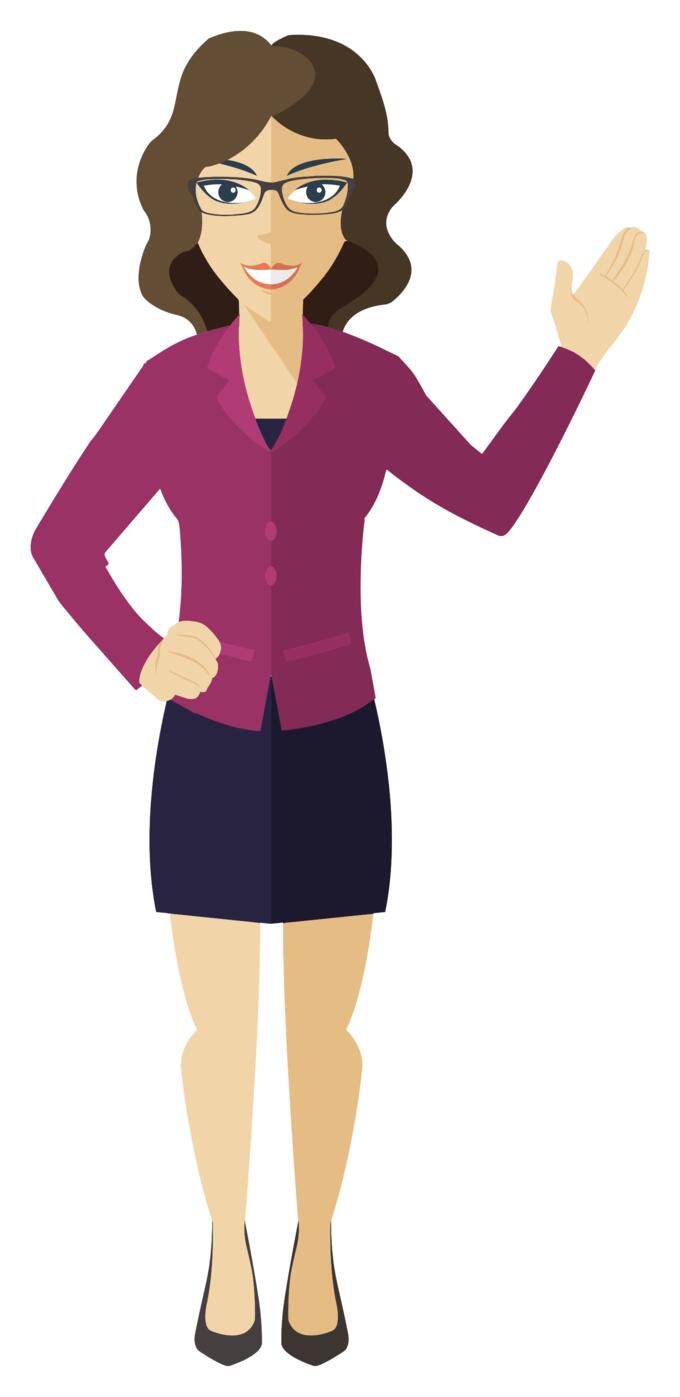 Flat shaded business woman