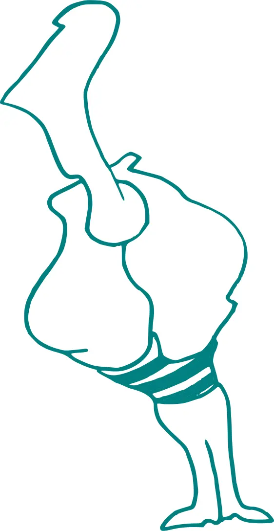 Cartoon green figure