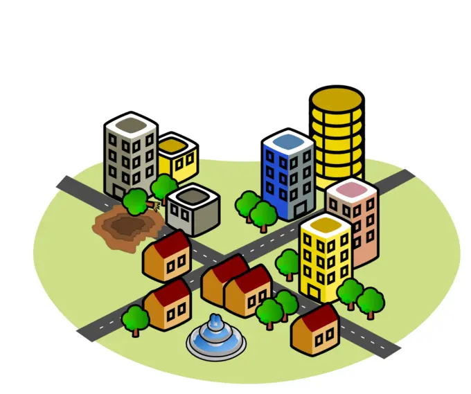 Sinkhole in a city