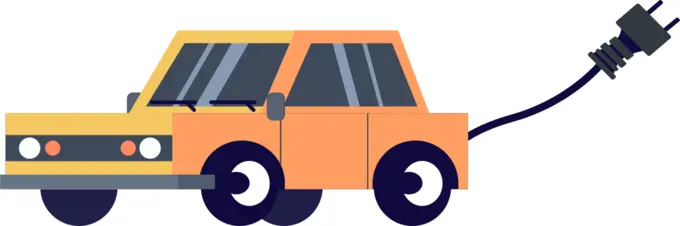 Electric car cartoon