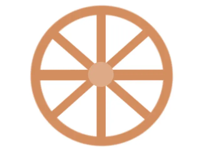 Cart wheel in orange color