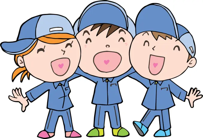 Laughing children cartoon style
