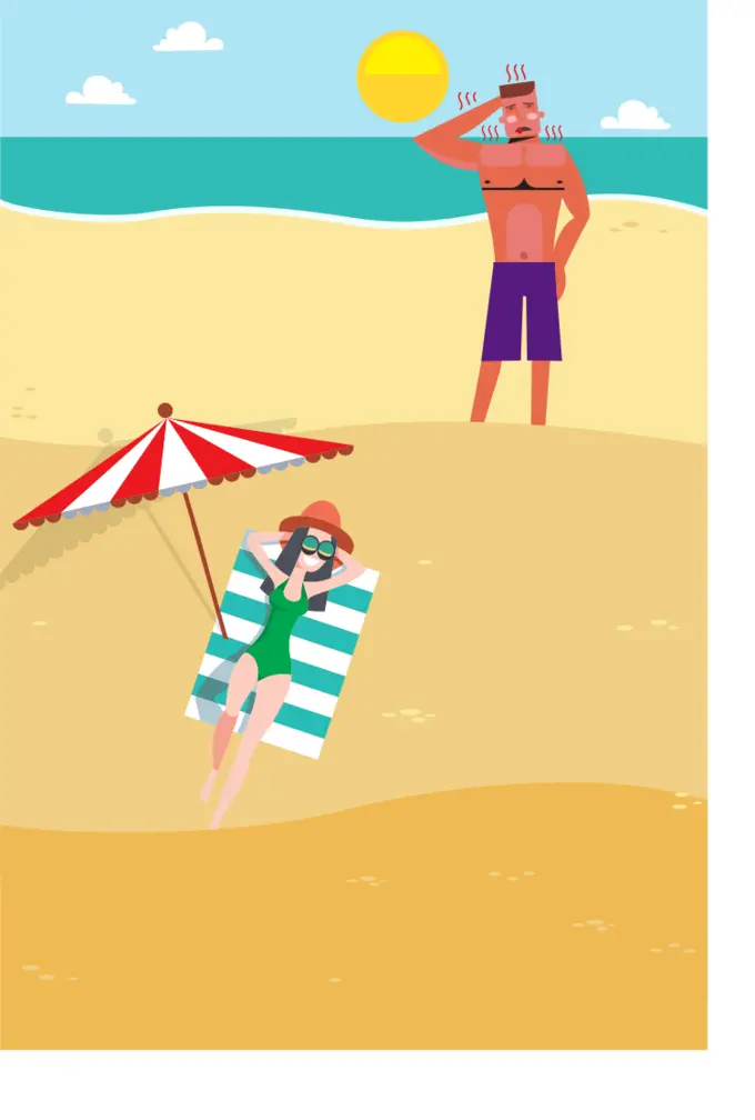 Man and woman at the beach