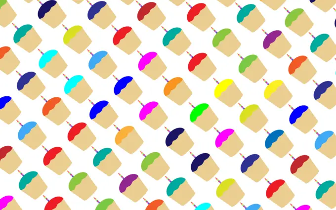 Cupcakes vector pattern