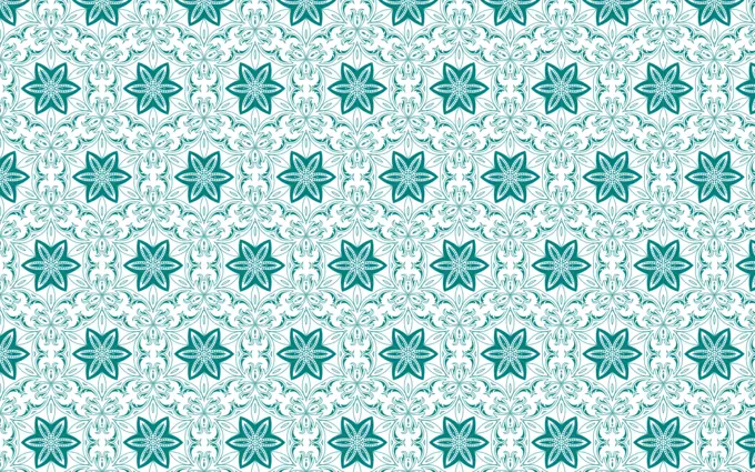 Seamless pattern with green flowers