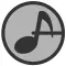Musical note in a circle