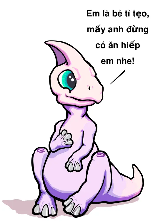 Purple sitting dino