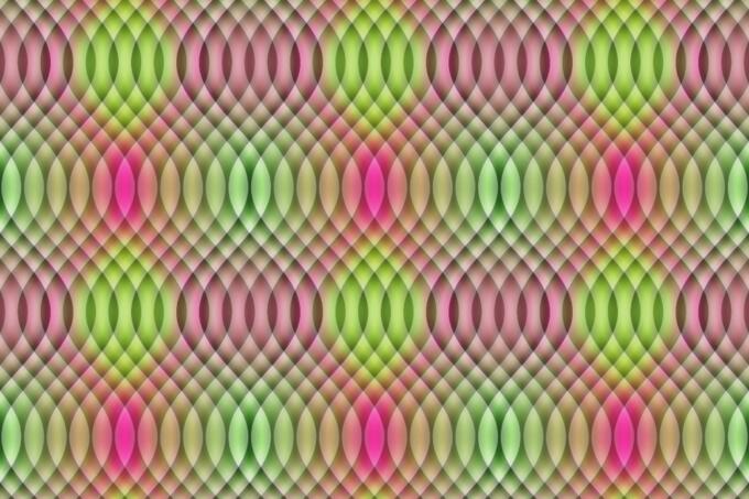Overlapping green and pink colors