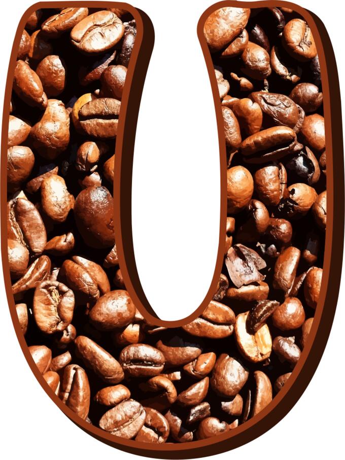 Coffee beans typography U