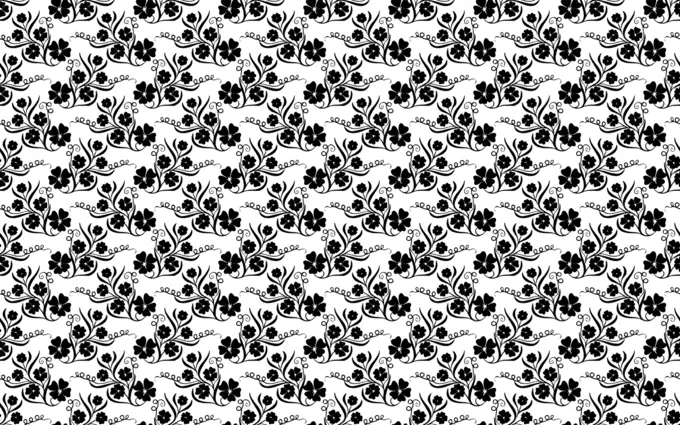 Floral background in white and black