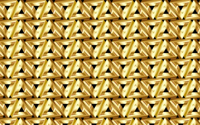 Seamless golden triangles pattern vector image