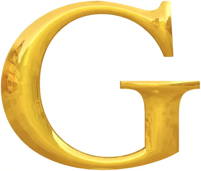 Gold typography G