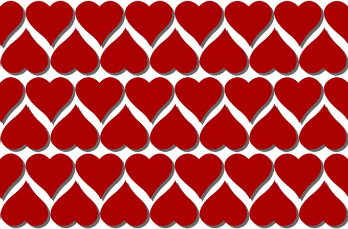 Red hearts pattern