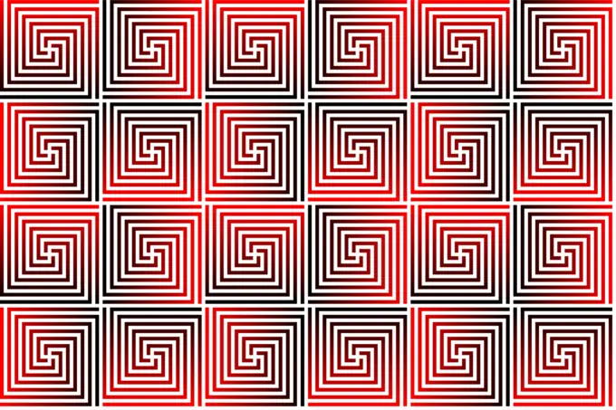 Spiral pattern in red