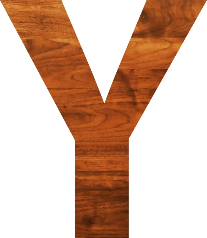 Y letter in wooden style