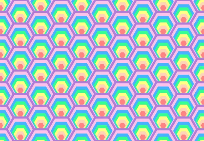 Colorful hexagon pattern