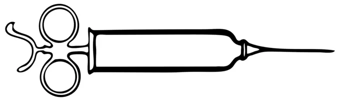 Vintage syringe line art