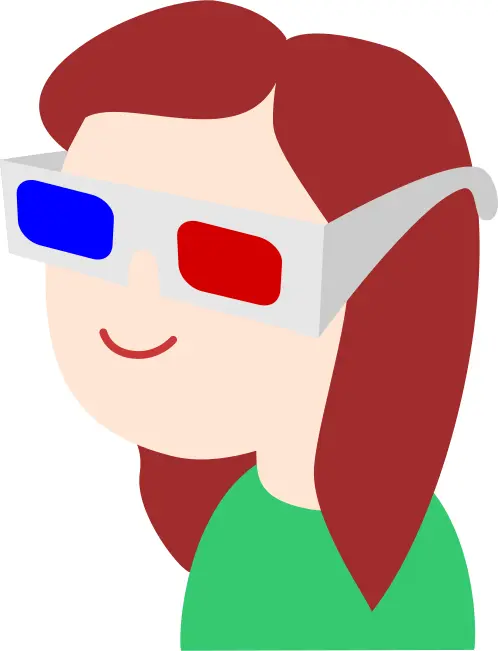 Girl with 3D glasses