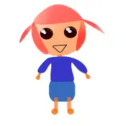 Cartoon girl with pigtails