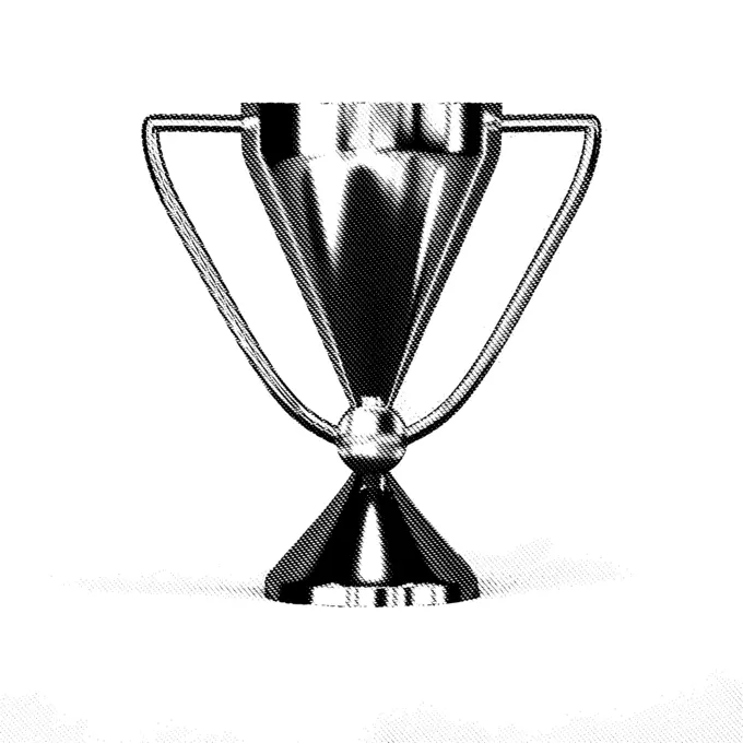 Trophy in black and white