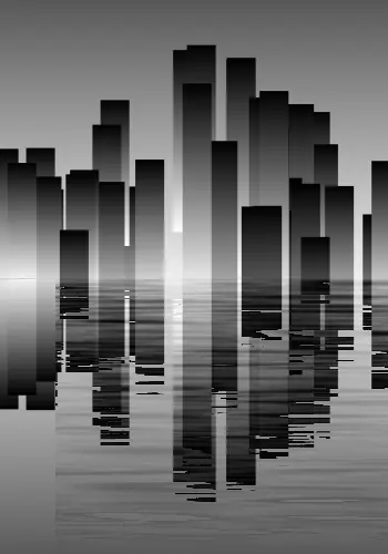 City skyline reflection vector image