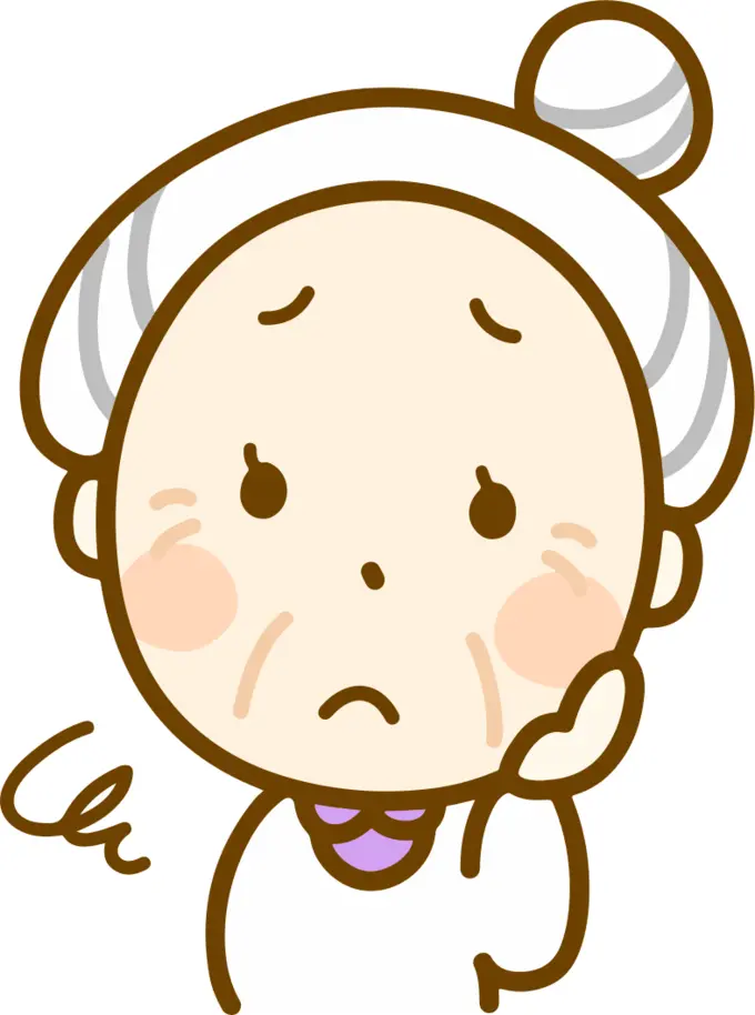 Worried old woman