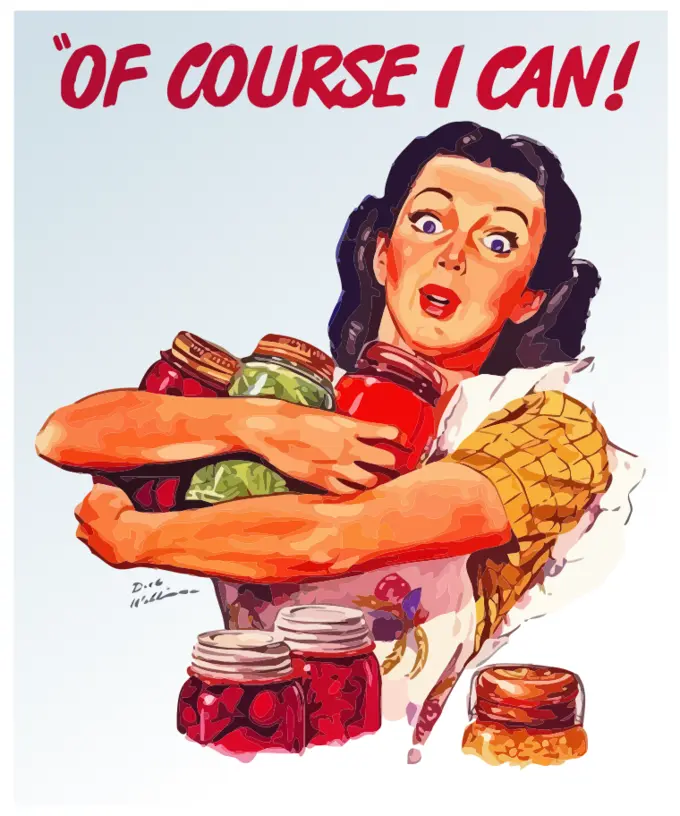 Woman with glass jars