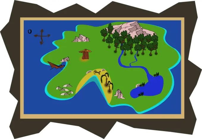 Cartoon pirate map