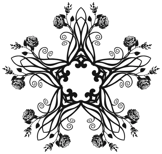 Rose design vector silhouette