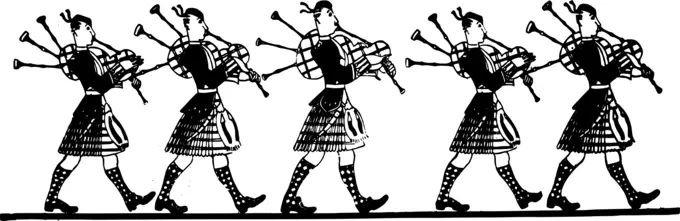 Man in kilts and with bagpipes