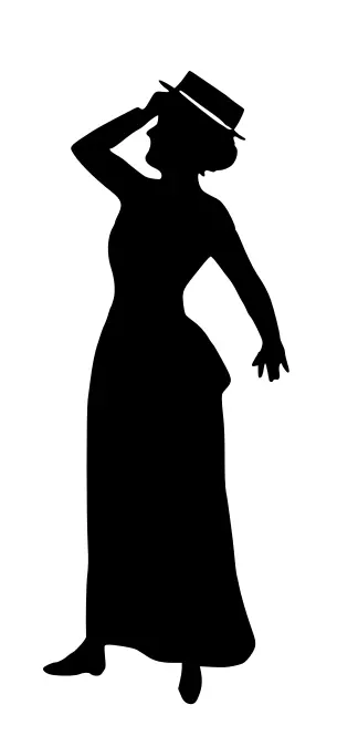 Lady with hat silhouette