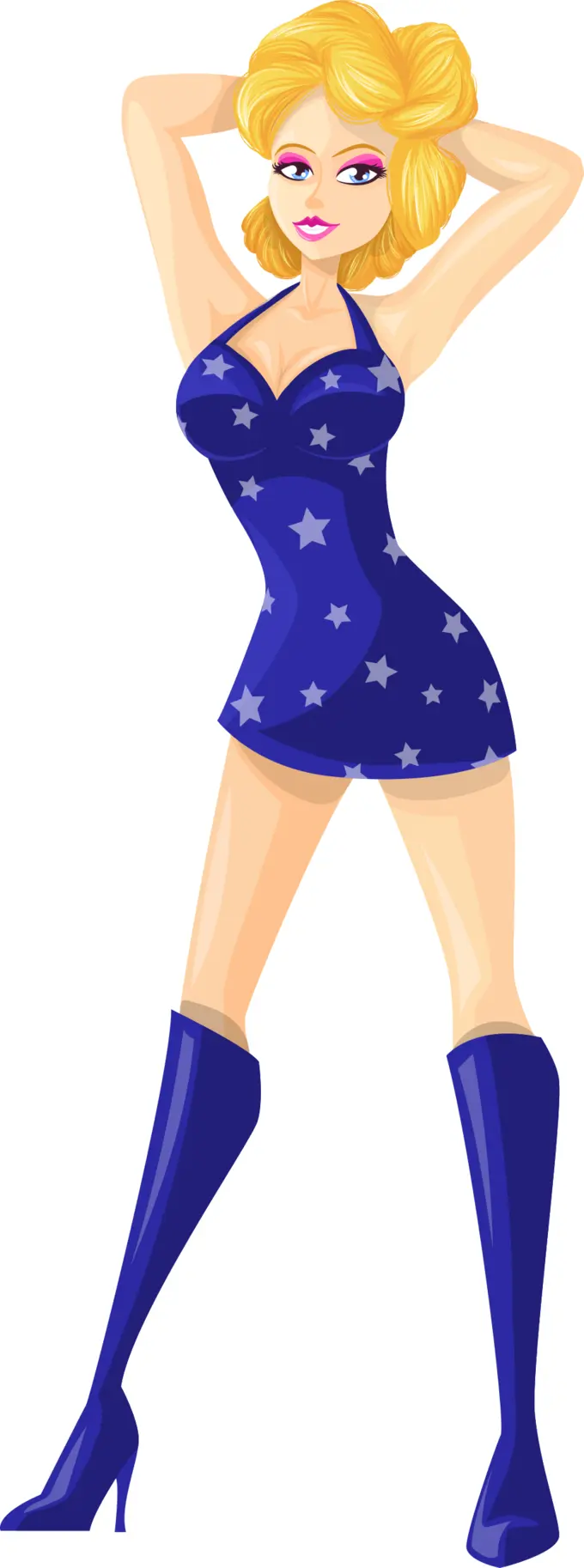 Blond exotic dancer vector image