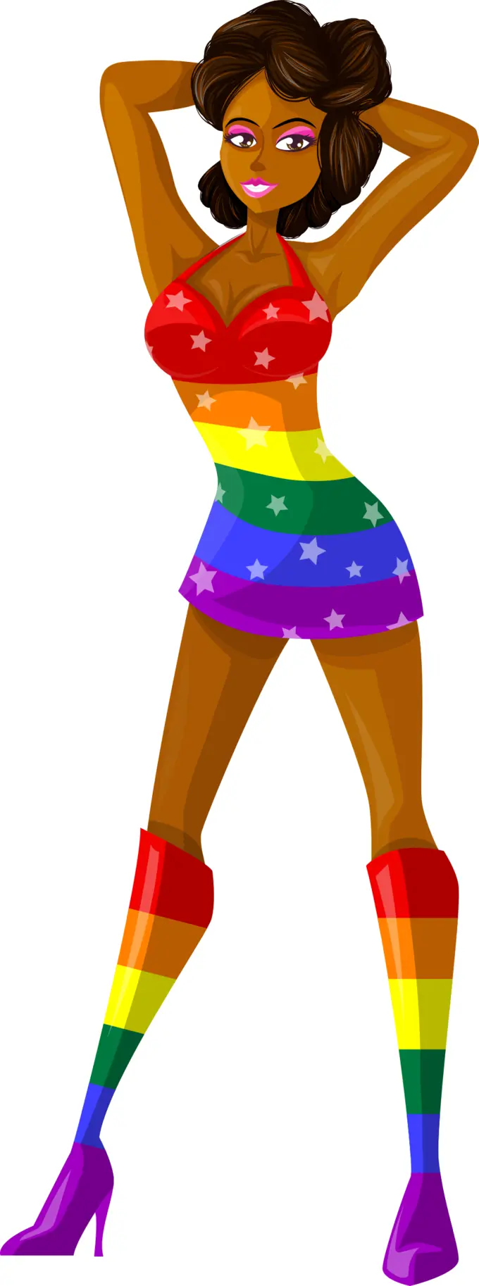 Dark-skinned stripper