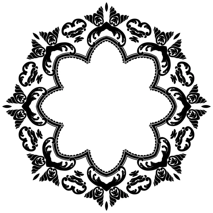 Floral frame silhouette