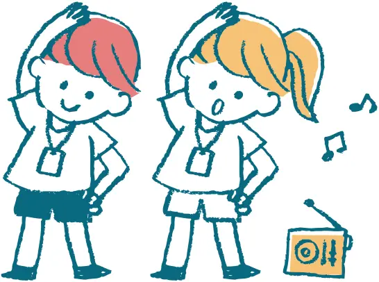 Children doing aerobics