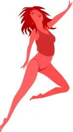 Jumping red girl
