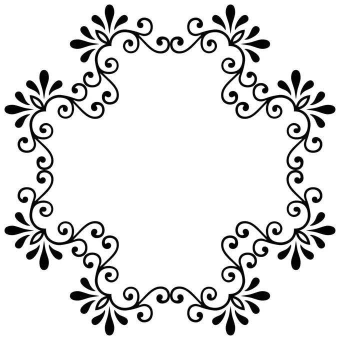 Round wavy frame decoration