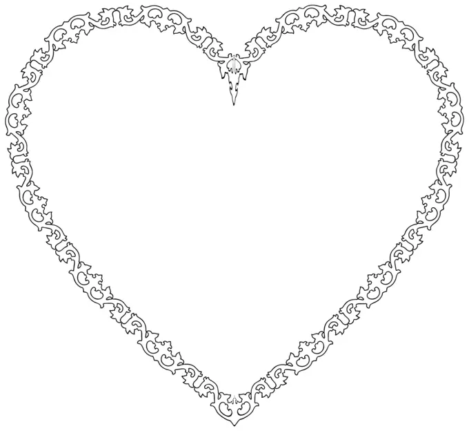 Decorative flourish silhouette heart