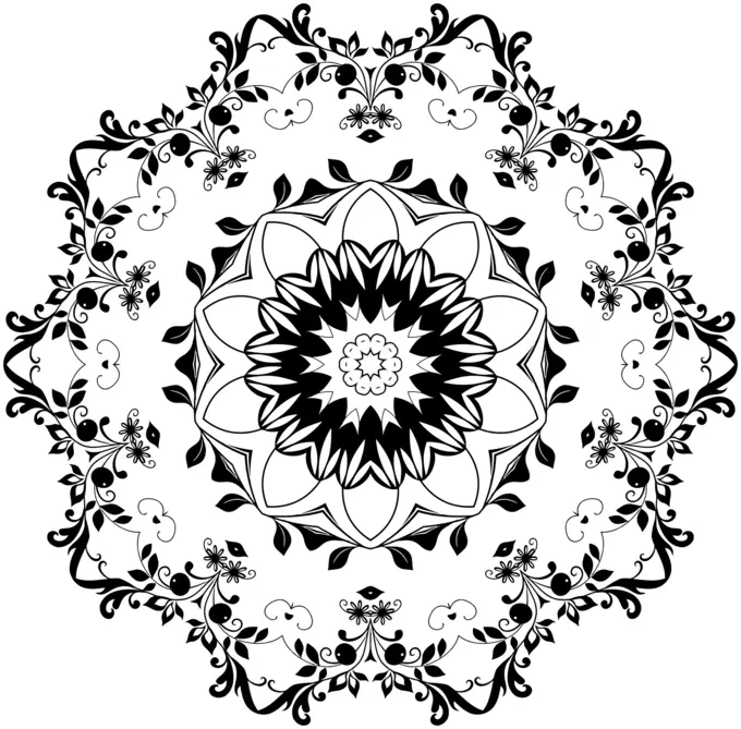 Black floral decorative pattern