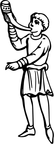 Anglo-Saxon minstrel vector illustration